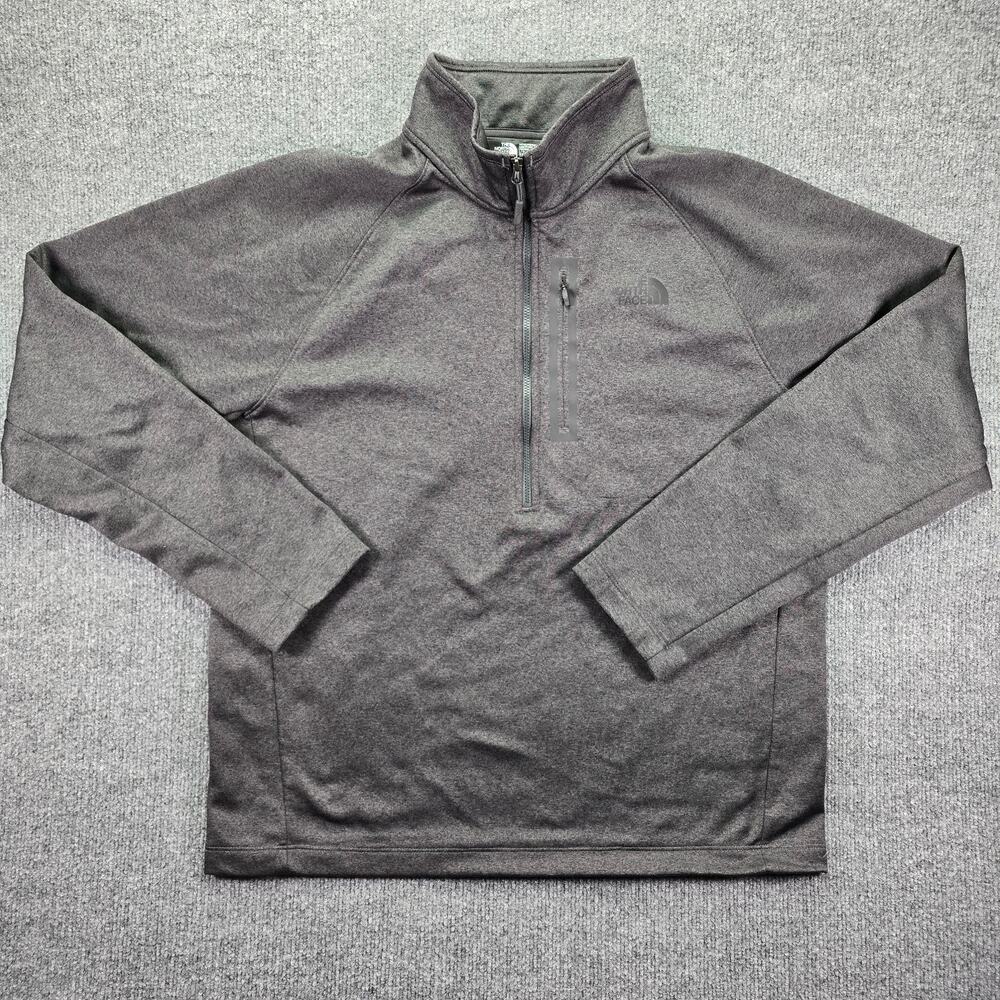 The North Face Pullover Sweater Mens Large Dark Gray 1/2 Zip Fleece Sweatshirt